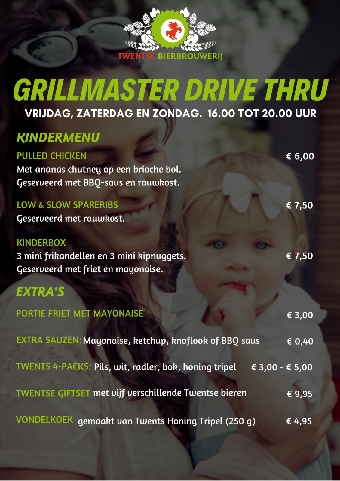 Kindermenu en extras nov